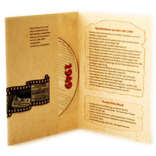 Geburtstagskarte mit historischen Ausschnitten auf VCD 1949 Ost