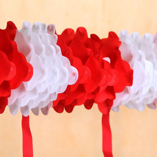rot/weiße Papiergirlande