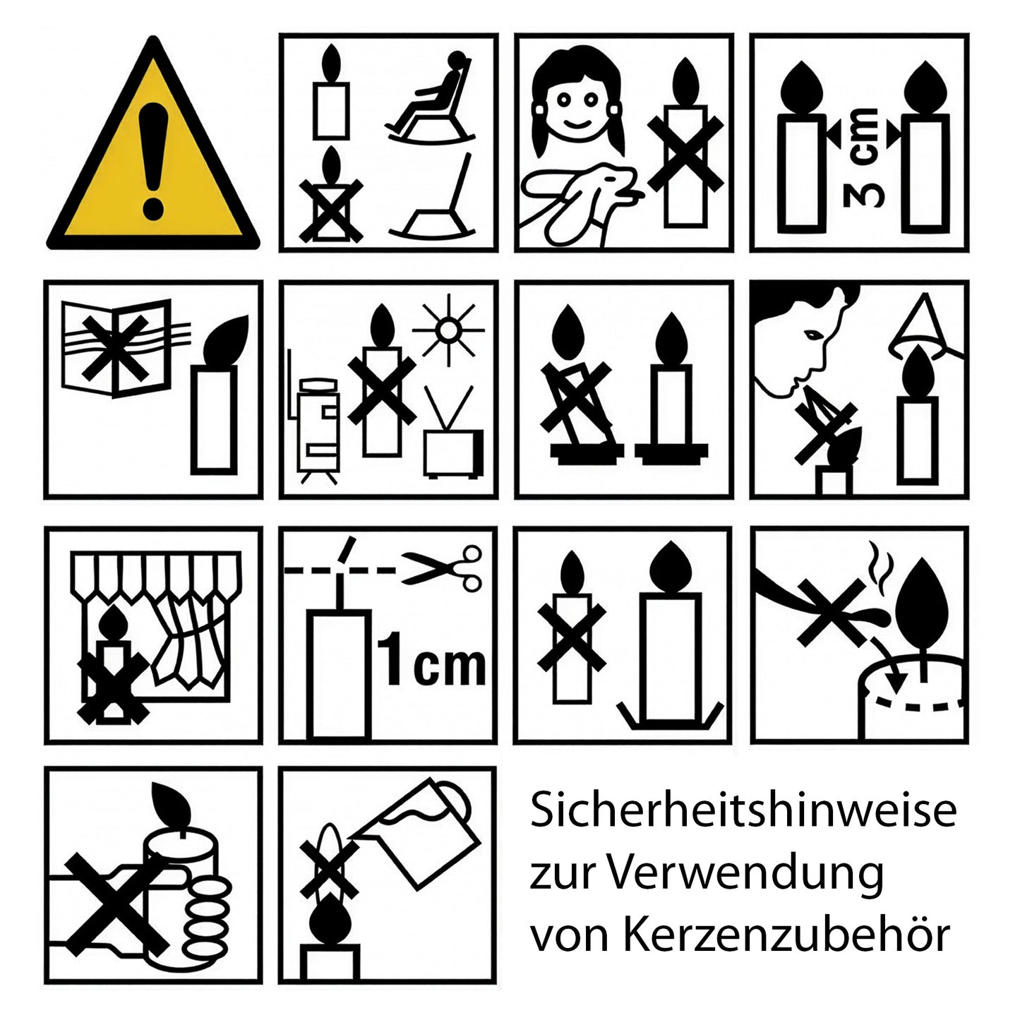 Sicherheitshinweise für Kerzen und Zubehör
