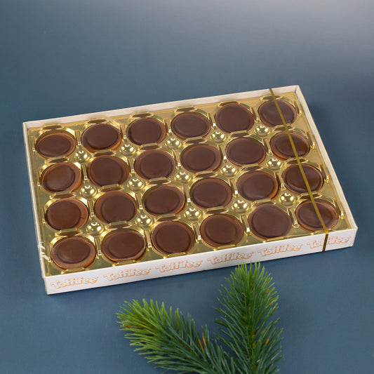 Toffifee Inhalt des Adventskalenders mit 24 Pralinen in Goldschale