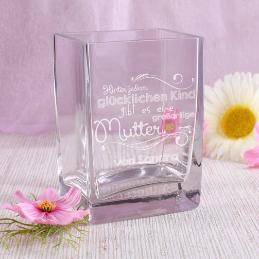 Vase mit Gravur zum Muttertag