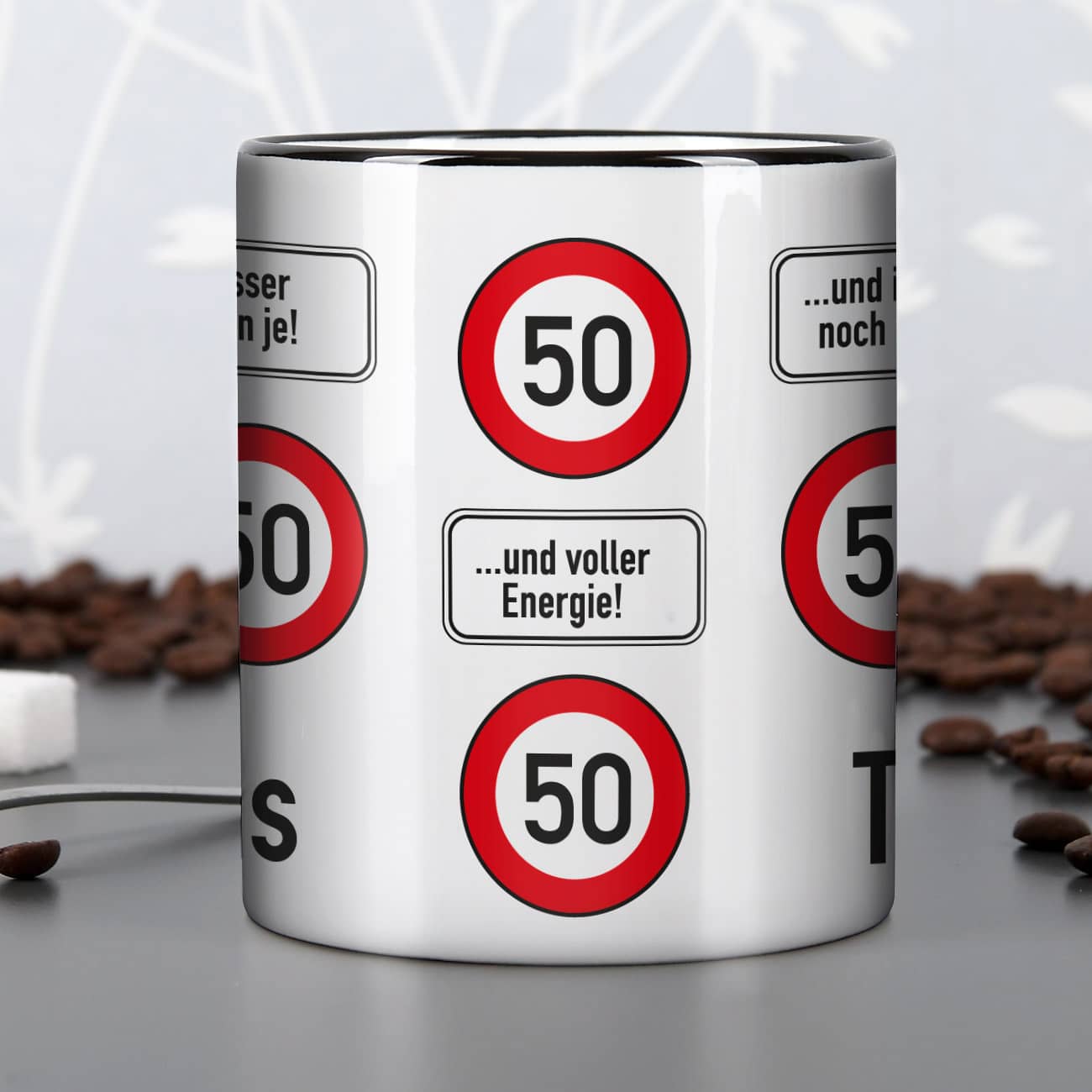 Tasse zum 50. Geburtstag mit Namen
