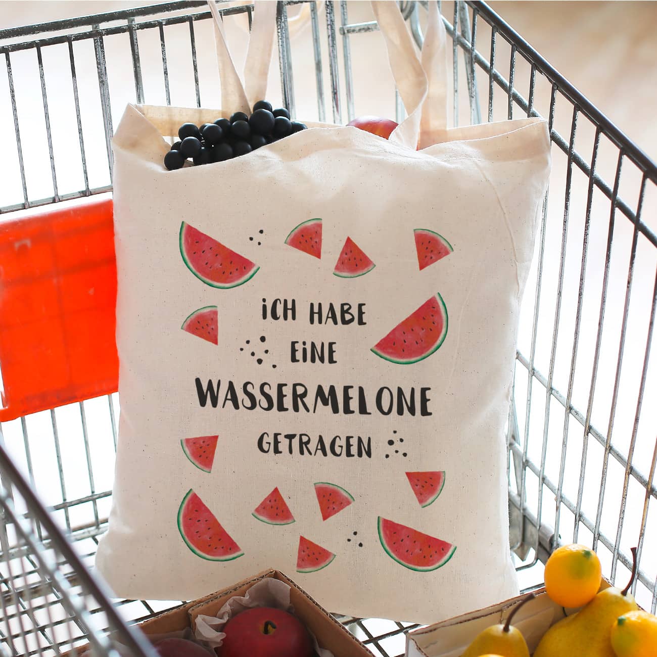 Ich habe eine Wassermelone getragen Einkaufsbeutel mit Druck
