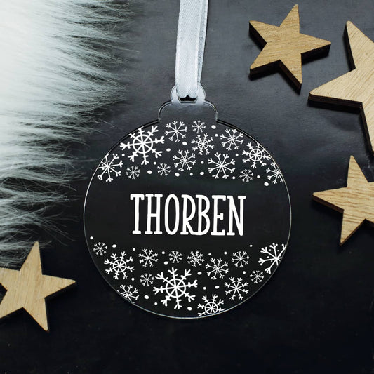 Transparenter Christbaumanhänger mit Name personalisiert