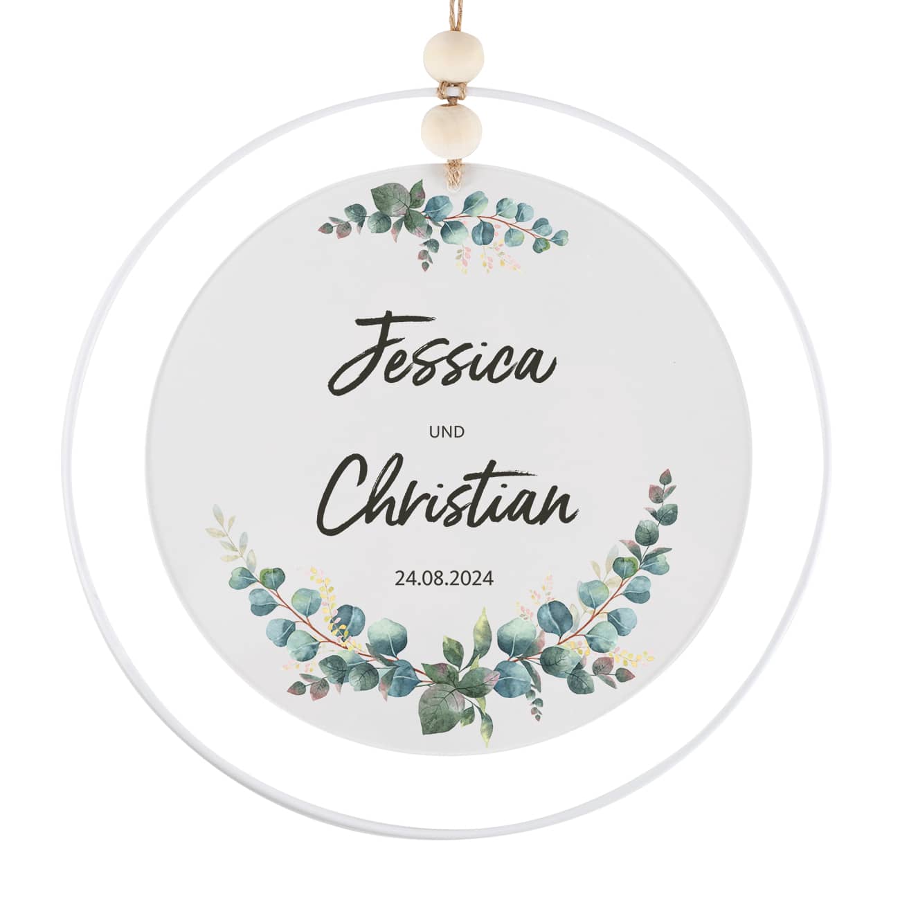 Dekoratives Hochzeitsgeschenk - Acrylbild im Metallring