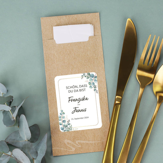 Bestecktüte Platzierungsvorschlag mit Serviette