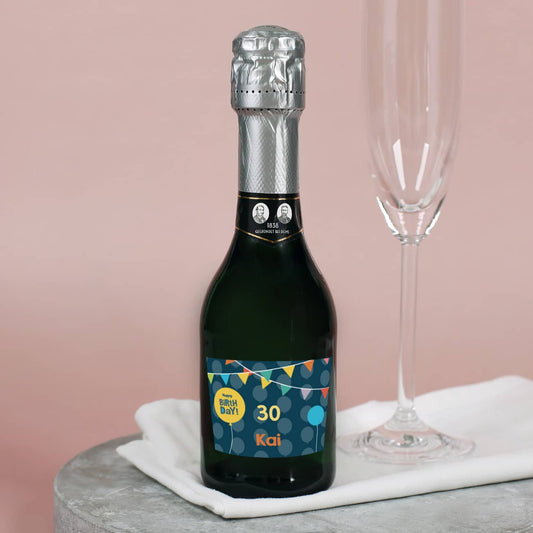 Geburtstagssekt mit Name und Alter