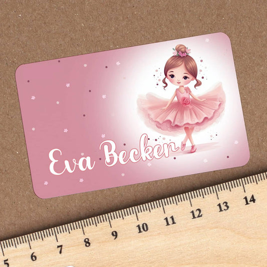 Ballerina-Schulaufkleber mit Name
