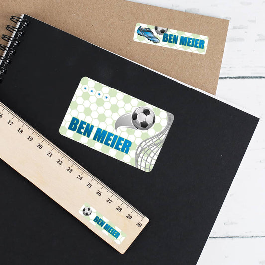 Aufkleber mit Fußball-Motiv und Name