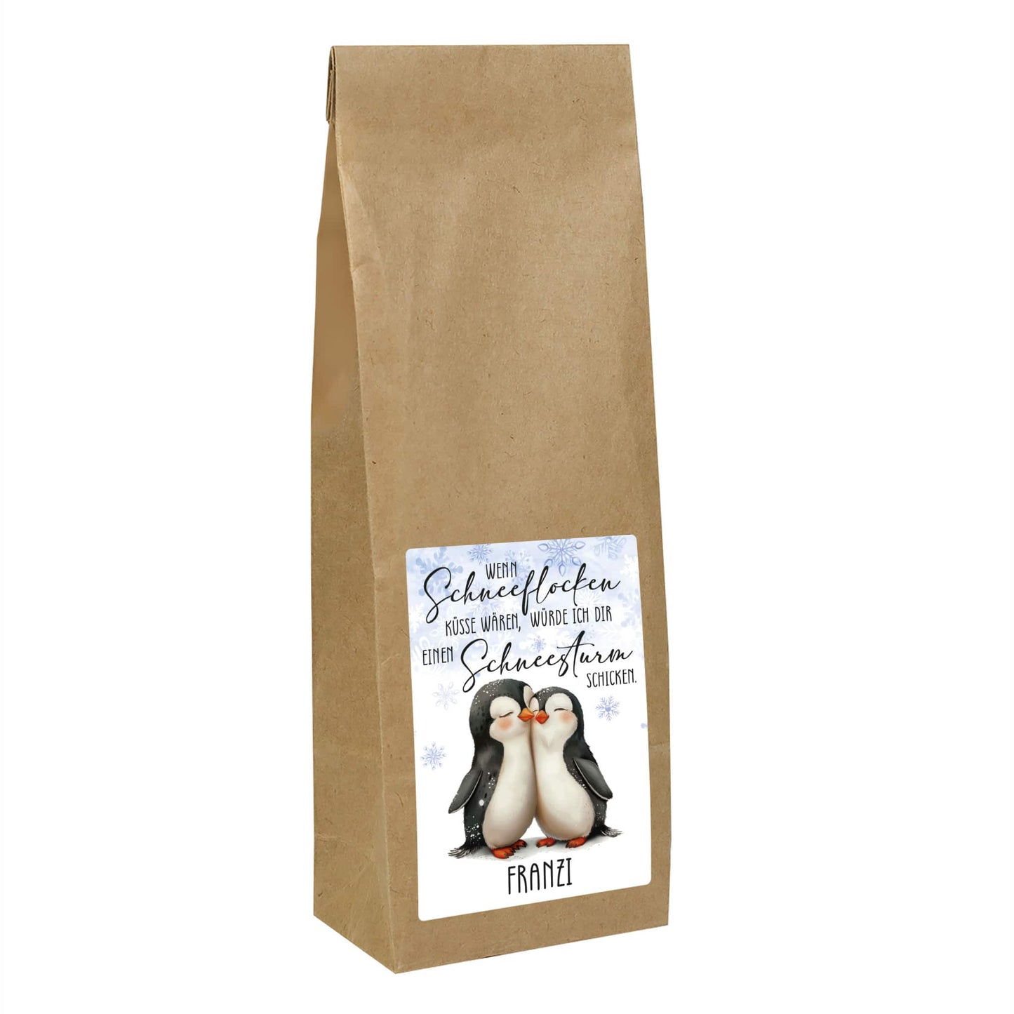 Wenn Schneeflocken Küsse wären - Früchtetee mit Name personalisiert