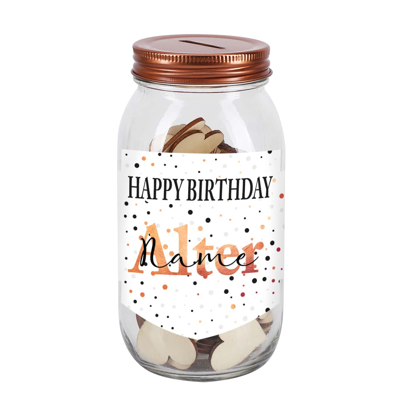 Wunschglas zum Geburtstag mit Name und Alter