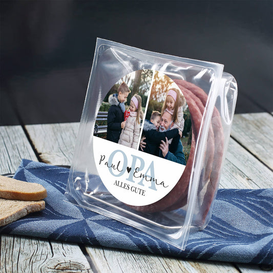 Salamikabeltrommel für Opa mit Fotos