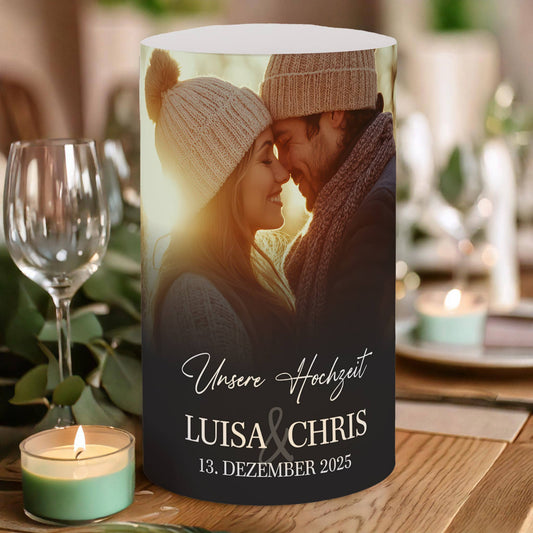 Tischdekoration zur Hochzeit mit Ihrem Wunschfoto