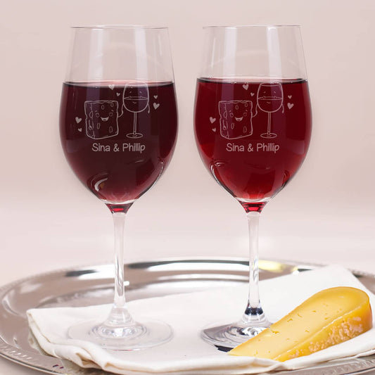 Zwei Weingläser von Leonardo mit persönlicher Namensgravur