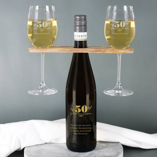 Geschenkset zum Hochzeitstag mit Namen, Wunschtext; Jubiläum