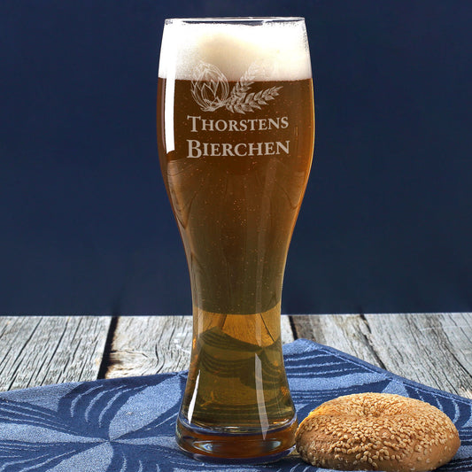 Graviertes Weizenbierglas von Leonardo