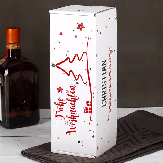 Verpackung mit individuellem Namen in weihnachtlichem Design