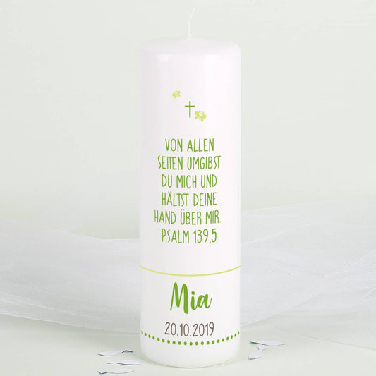 Rückseite Kerze mit Ihrem Wunschtext