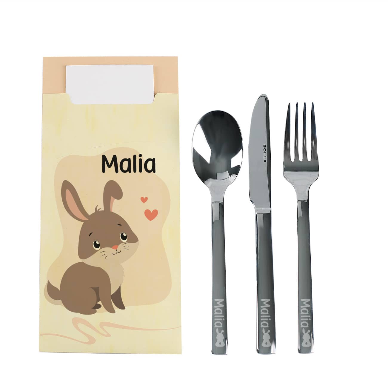 Niedliches Besteck-Set für Kinder mit Name personalisiert