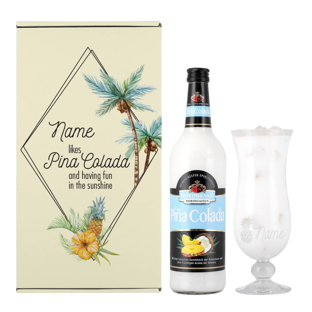 Pina Colada Set mit Ihrem Namen