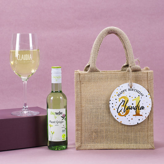 Geschenkset zum Geburtstag mit Weißwein