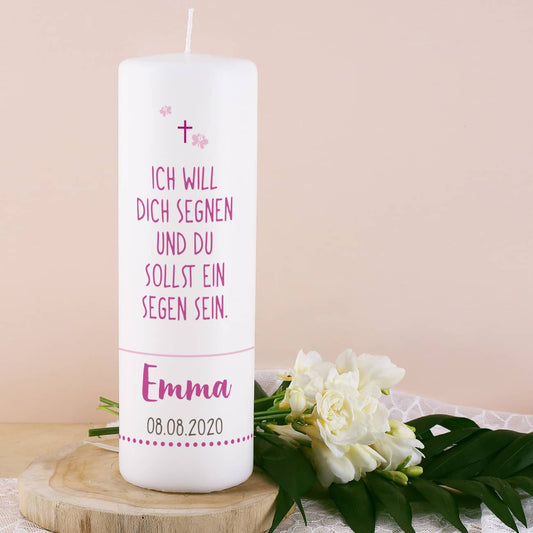 Rückseite der großen Taufkerze