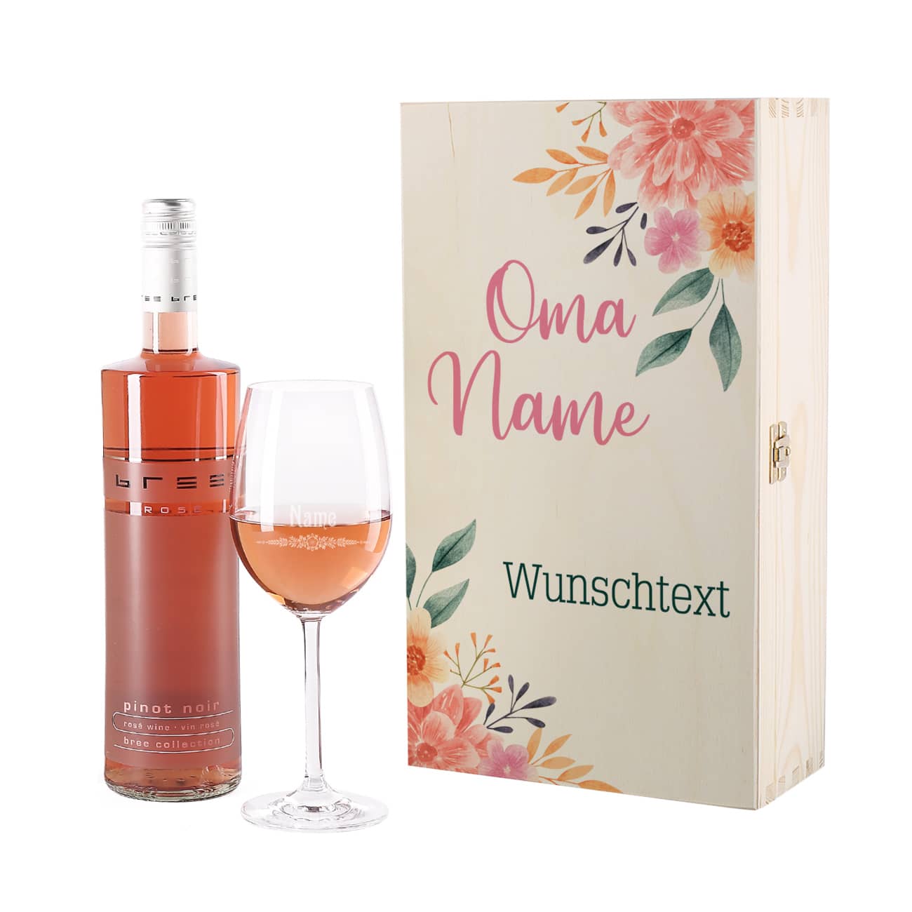 Box und Glas mit Ihren Daten versehen