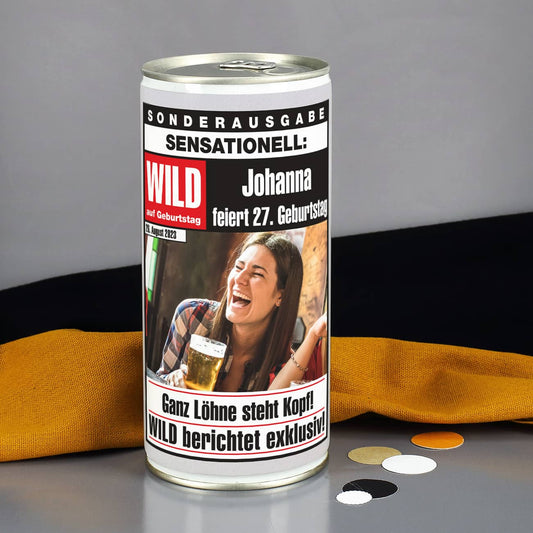 Bierdose mit Fotomotiv zum Geburtstag
