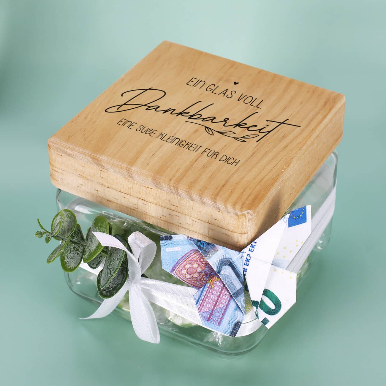 Ein Glas voll Dankbarkeit - Vorratsglas als Geschenkverpackung