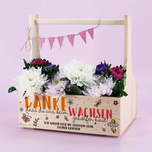 Holzträger als Geschenk für Erzieher