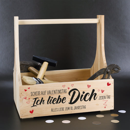 Scheiß auf Valentinstag Ich liebe Dich jeden Tag - Holzträger für Männer zum Valentinstag