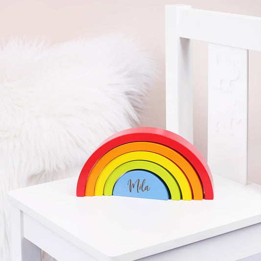 Bunter Regenbogen aus Holz