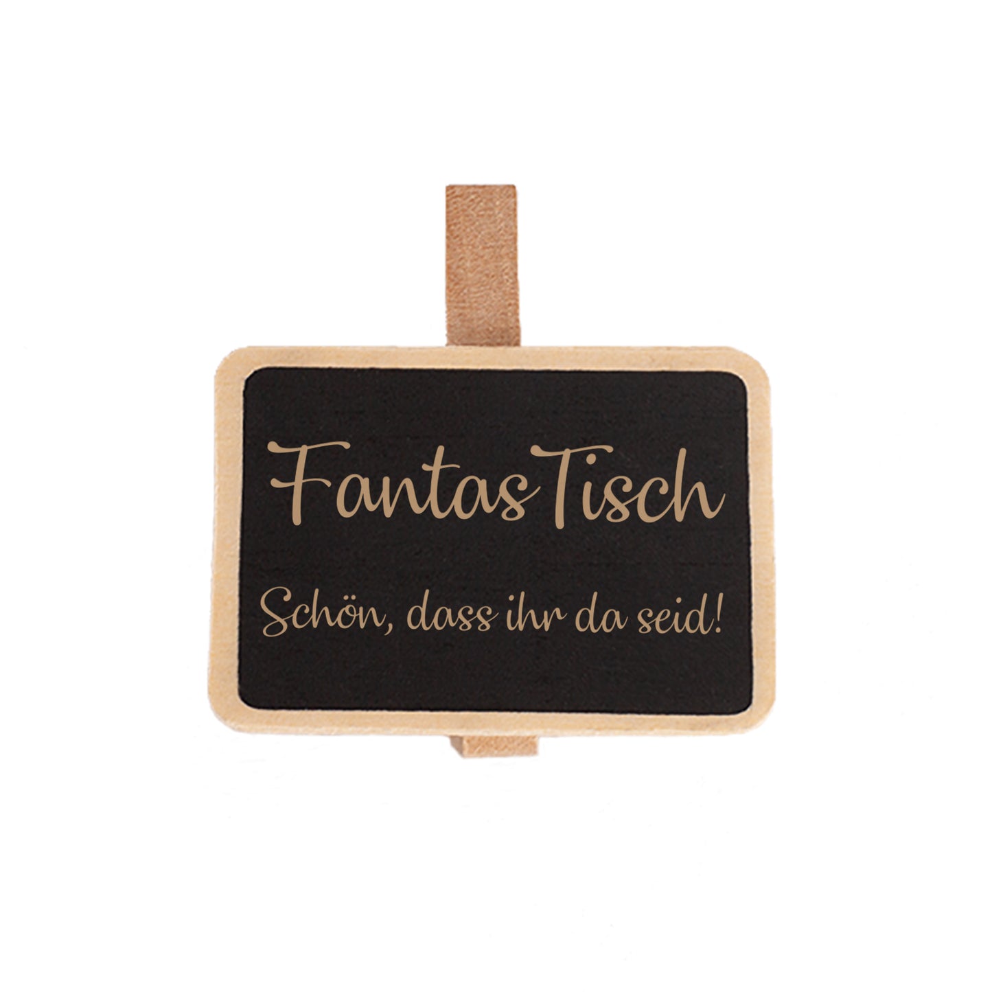 Tischnummer als Holztafel mit Wunschtext für Hochzeiten, Geburtstage & Feiern