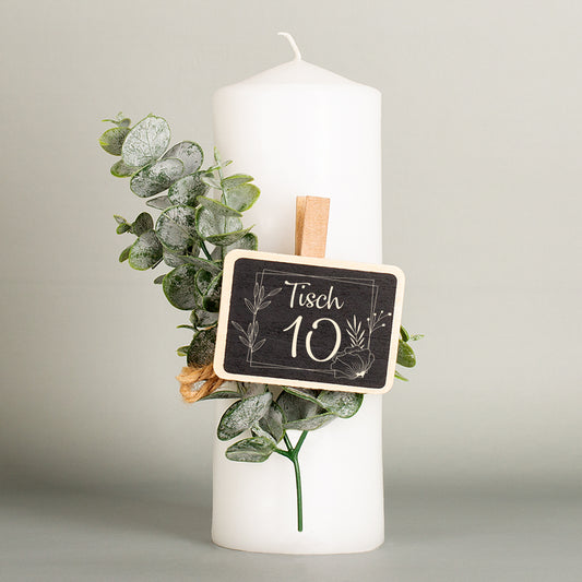 Tischnummer als Holztafel mit Klammer für Hochzeiten, Geburtstage & Feiern