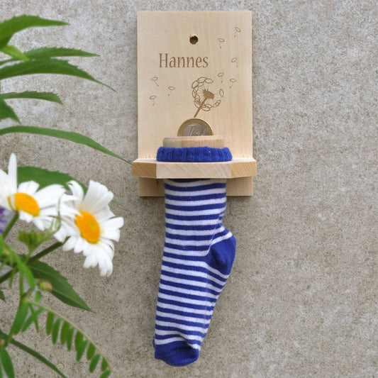 Sparstrumpf mit Namensgravur