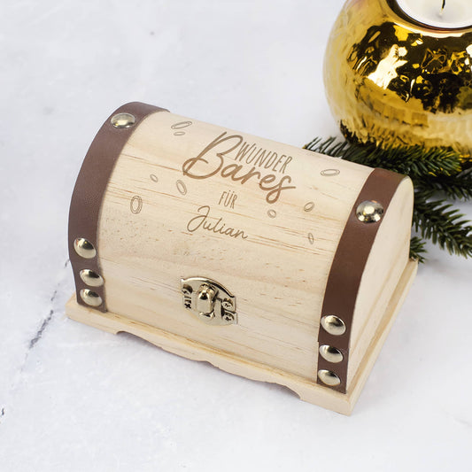 Gravierte Schatztruhe ideal für Geldgeschenke