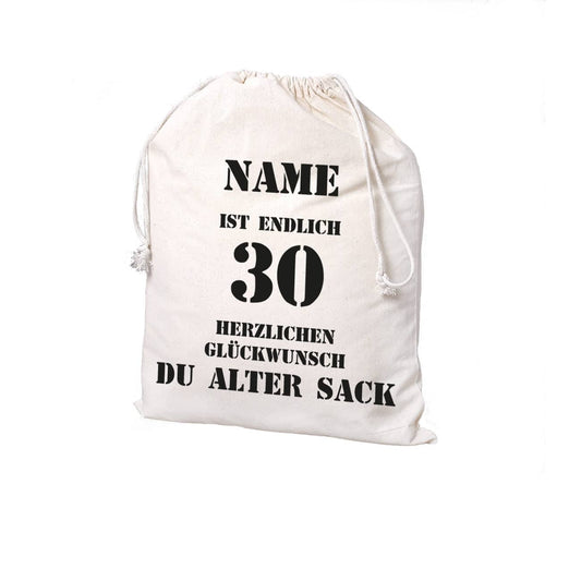personalisierter Baumwollbeutel mit name und Spruch