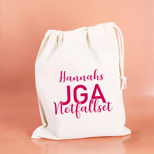 JGA Notfallset-Sack mit dem Namen der Braut | 2 Größen wählbar