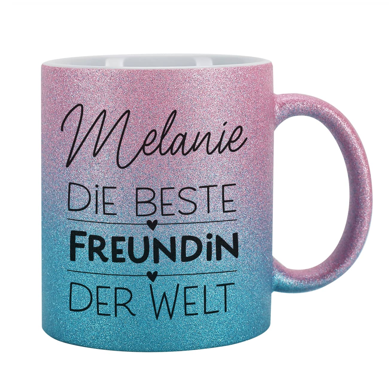 Glitzertasse für die beste Freundin, Kollegin oder Schwester der Welt