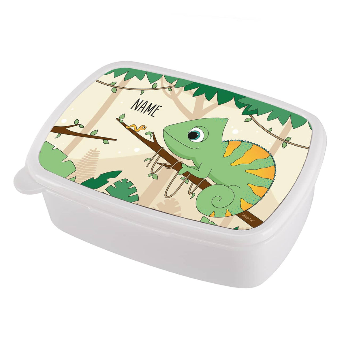 Chamäleon Lunchbox für Kinder mit Name
