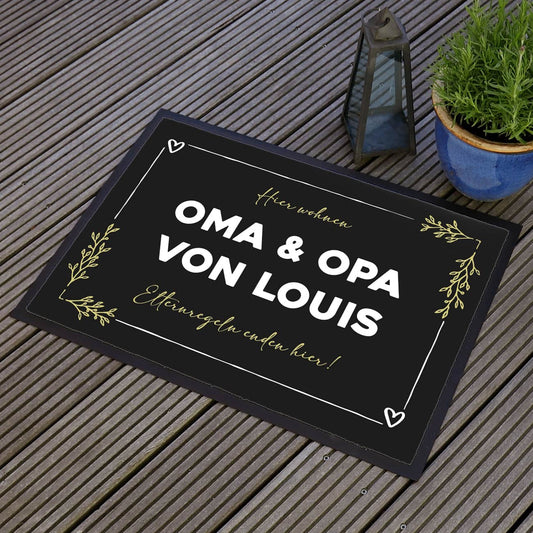 Fußmatte für Oma & Opa - Elternregeln enden hier - personalisierbar