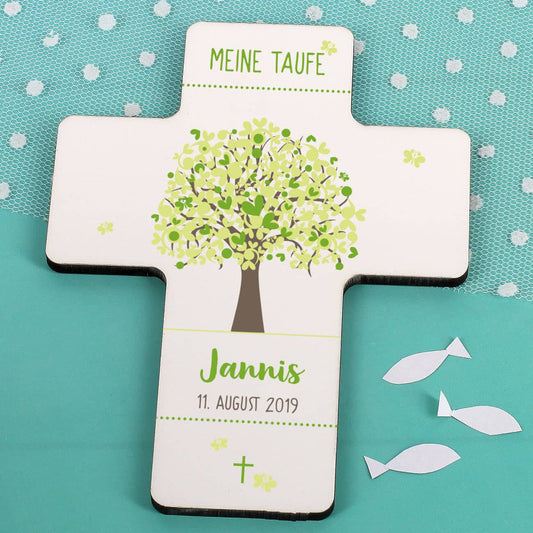 Bedrucktes Kreuz zur Taufe