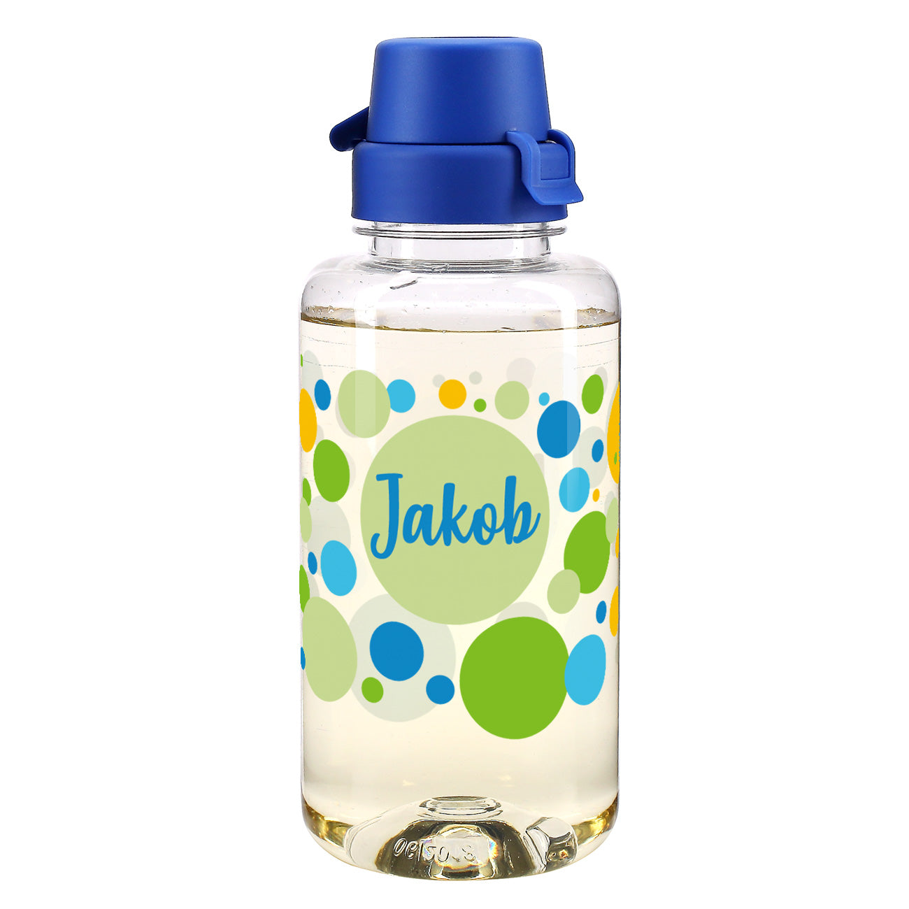 Gepunktete Trinkflasche mit Name für Jungen 700ml | Geschenk für Kindergartenkinder & Einschulung