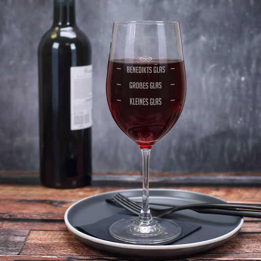 Lustiges Weinglas mit Namensgravur als kleines Geschenk