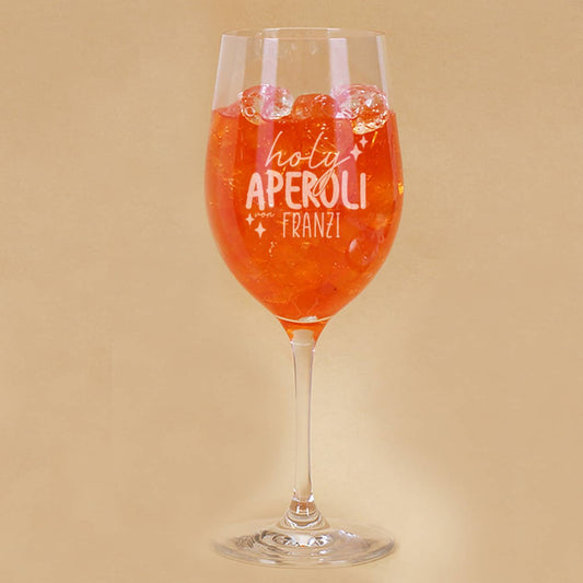 Glas für Aperol mit Name nach Wunsch graviert