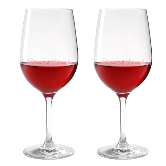 2er Set Weinglas mit Ihren Namen und Datum