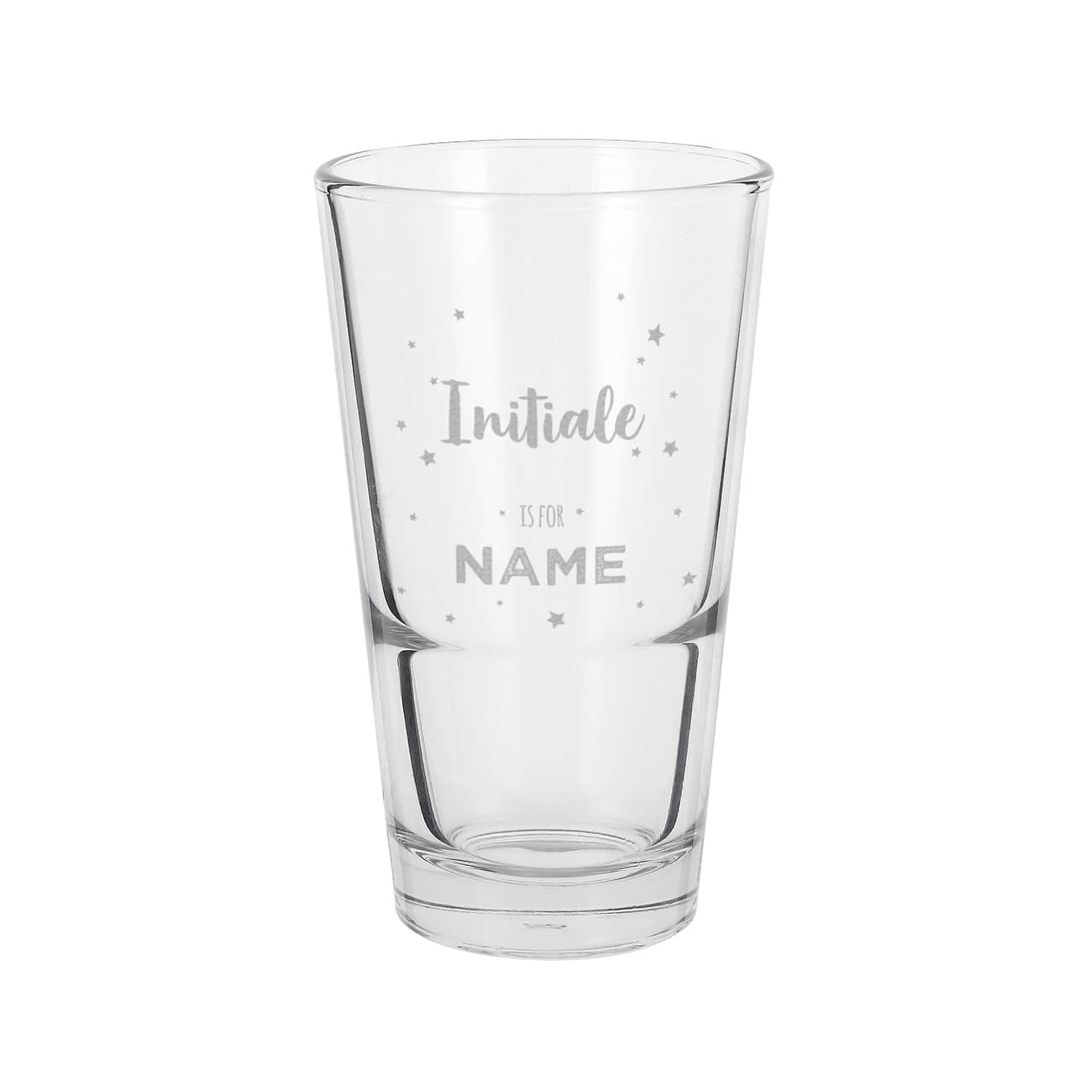 Stapelbares Leonardo Trinkglas mit Name und Initiale