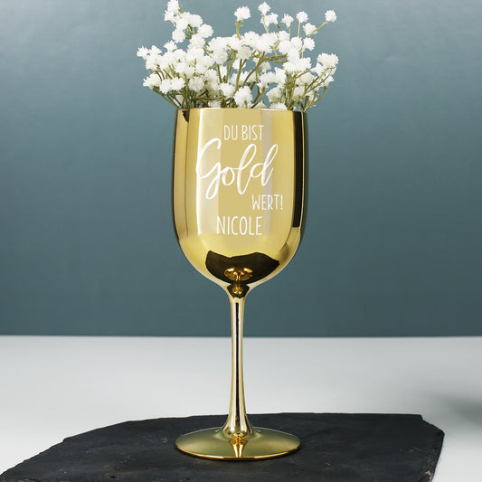 Trinkkelch mit weißer Gravur von Name