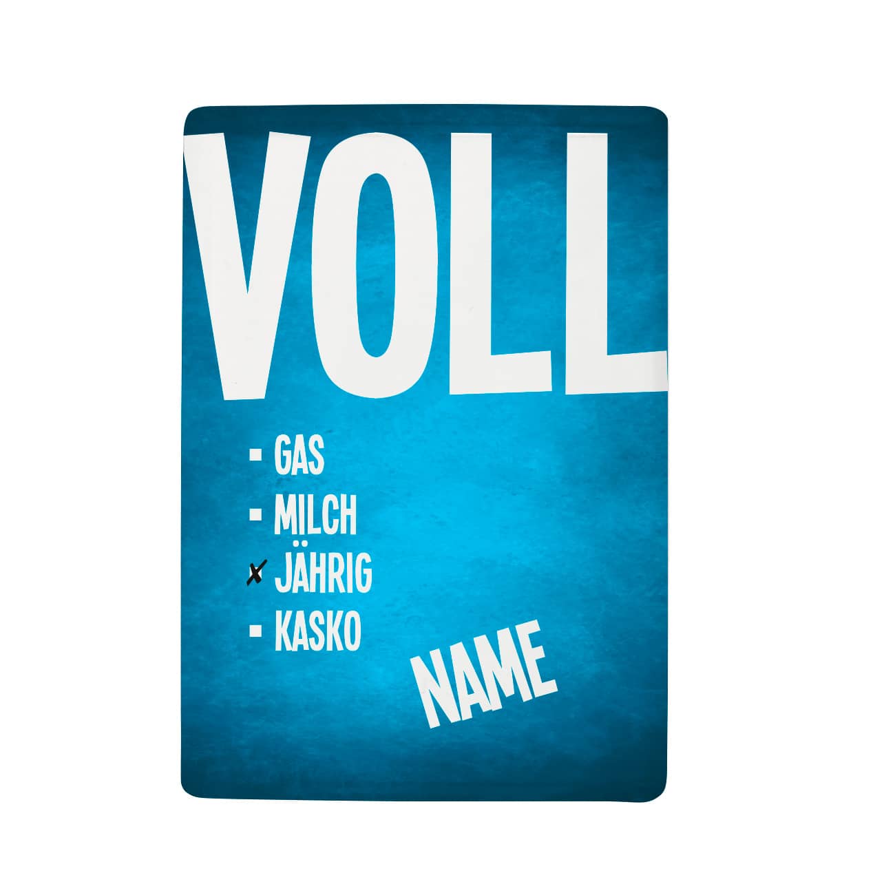 Vorderseite mit Namensaufdruck