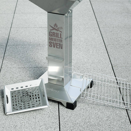 Alle Teile des Thüros T2 Grills aus Edelstahl